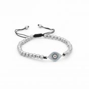 Hera Evil Eye Hematite Bracelet [Sterling Silver]
