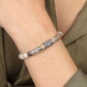 Bracelet Amazonite Prénom avec Œil du Mal pour Femme [Argent 925]