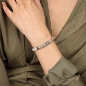 Amazonite Evil Eye Women Name Bracelet with Diamond [Sterling Silver]