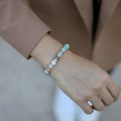 Bracelet Amazonite avec Prénoms pour Femme [Argent 925]