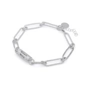 Engravable Hexa Bar Amy Chain Bracelet [Sterling Silver]