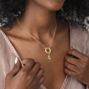 Anna Double Layer Crystal Necklace [18K Gold Vermeil] - with Zodiac Signs
