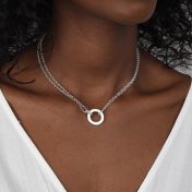 Anna Double Layer Necklace [Sterling Silver] - with Zodiac Signs
