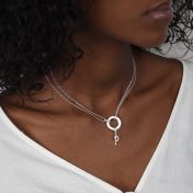 Anna Double Layer Necklace [Sterling Silver] - with Initial Charms