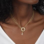Anna Double Layer Necklace [18K Gold Plated] - with Zodiac Signs
