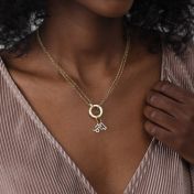 Anna Double Layer Necklace [18K Gold Plated] - with Zodiac Signs