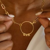 Arya Circle Name Necklace [18K Gold Plated]