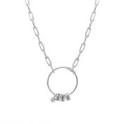 Arya Circle Name Necklace With A Diamond [Sterling Silver]