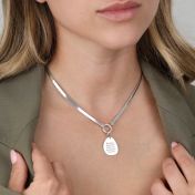 Arya Herringbone Name Necklace [Sterling Silver] 