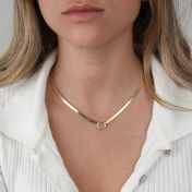 Arya Herringbone Name Necklace [18K Gold Plated] 