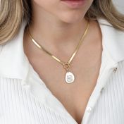 Collar Arya Herringbone con Nombre [Oro Vermeil de 18K] 