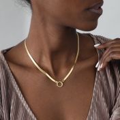 Arya Herringbone Necklace [18K Gold Plated] - with Charms