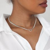 Arya Herringbone Necklace [Sterling Silver] - with Charms