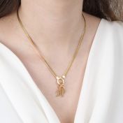Arya Herringbone Necklace [18K Gold Plated] - with Initials