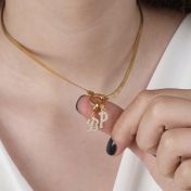 Arya Herringbone Necklace [18K Gold Vermeil] - with Initials