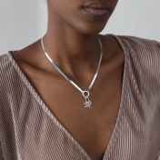 Arya Herringbone Necklace [Sterling Silver] - with Initials