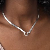 Arya Herringbone Necklace [Sterling Silver] - with Charms