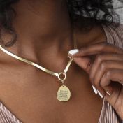 Collar Arya Herringbone con Nombre [Oro Vermeil de 18K] 