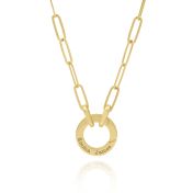 Aurora Circle Link Chain Name Necklace [18K Gold Vermeil]