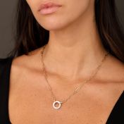 Aurora Circle Link Chain Name Necklace [18K Gold Vermeil]