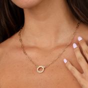 Aurora Circle Link Chain Name Necklace [18K Gold Vermeil]