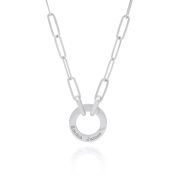 Aurora Circle Link Chain Name Necklace [Sterling Silver]