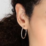 Aurora Pavé Hoop Earrings [Sterling Silver]