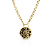 Navigationskarte Männer Halskette mit Kubanischer Kette  – 750er Gold Vermeil