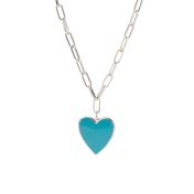 Azure Bloom Heart Necklace [Sterling Silver]