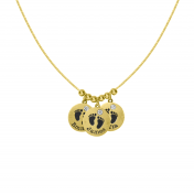 Family Footsteps Name Necklace [Gold Plated]