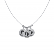 Family Footsteps Name Necklace [Sterling Silver]