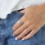 Stackable Beaded Name Ring [Sterling Silver]