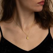 Beloved Initials Lock Necklace [18K Gold Plated]