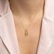 Beloved Initials Lock Necklace [18K Gold Plated]