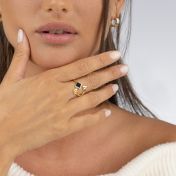 Maria Initial Ring with Nano Bible [18K Gold Plated]