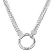 Big Family Circle Herringbone Name Necklace [Sterling Silver]