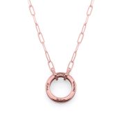 Big Family Circle Link Chain Name Necklace [18K Rose Gold Plated]