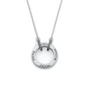 Big Family Circle Name Necklace - Classic Chain [Sterling Silver]