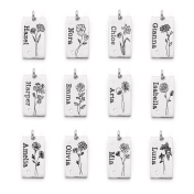 Mirella Birth Flower Name Necklace [Sterling Silver] 