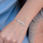 Bracciale Nodi del Cuore con Pietra di Nascita [Argento 925]