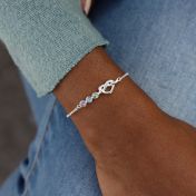 Bracciale Nodi del Cuore con Pietra di Nascita [Argento 925]