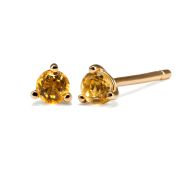 November Citrine Birthstone Earrings [14 Karat Gold]