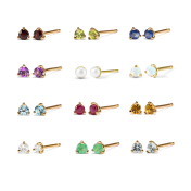 March Aquamarine Birthstone Earrings [14 Karat Gold]