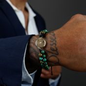 Turquoise Map Men Bracelet [18K Gold Vermeil]