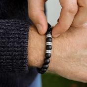 Bracelets Onyx Noir avec Noms pour Homme avec Paire Classique