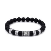 Serene Black Onyx Men Name Bracelet with Diamond