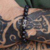 Black Onyx Evil Eye Men Bracelet 