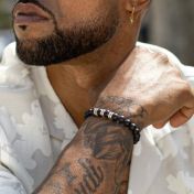 Serene Black Onyx Men Name Bracelet