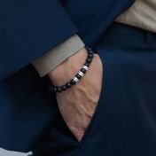 Kalme Zwarte Onyx Naam Armband voor Mannen