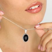 Jayden Onyx Naam Ketting voor Vrouwen [Sterling Zilver]